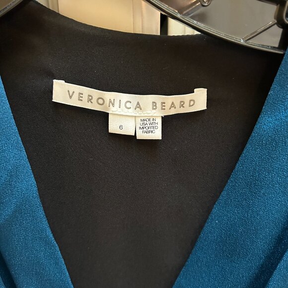 Veronica Beard Clarissa Midi Faux Wrap Dress Cerulean Blue Size 6 - Picture 5 of 5